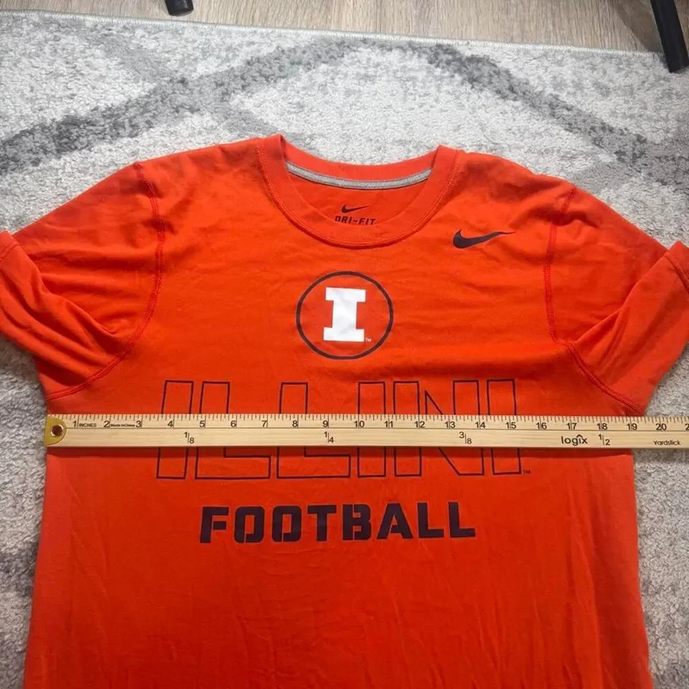 Nike dri fit shirt university of Illinois football orange Illini size small